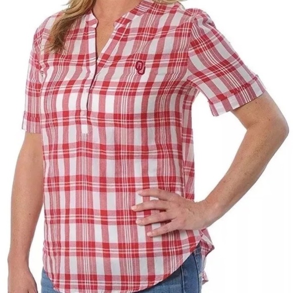 Tops - Oklahoma Sooners Plaid Top Shirt UG Apparel